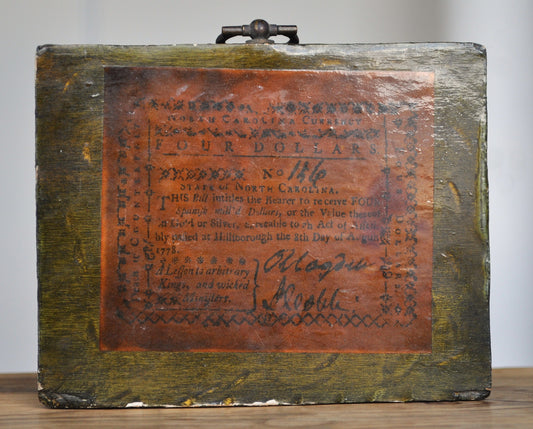 North Carolina Four Dollar Art Piece Wall Hang - Framed Play Money of North Carolina Four Dollars