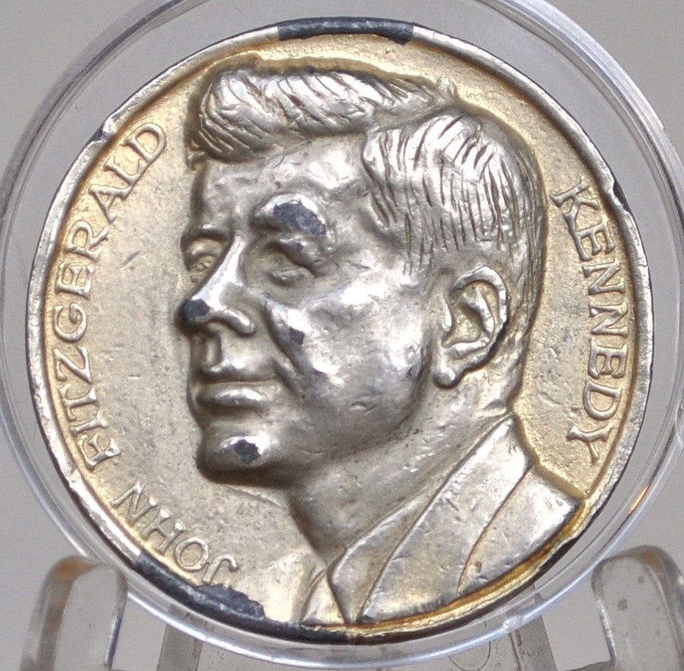 JFK Medallic Art By Italian Artist Costantino Affer - John F Kennedy High Relief Medal
