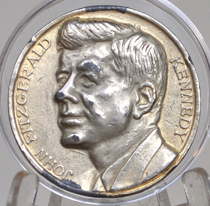 JFK Medallic Art By Italian Artist Costantino Affer - John F Kennedy High Relief Medal