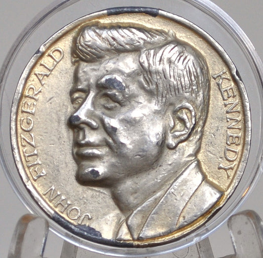 JFK Medallic Art By Italian Artist Costantino Affer - John F Kennedy High Relief Medal