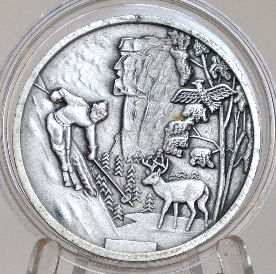New Hampshire Challenge Coin Old Man in the Mountain - Challenge Coin NH Old Man in the Mountain