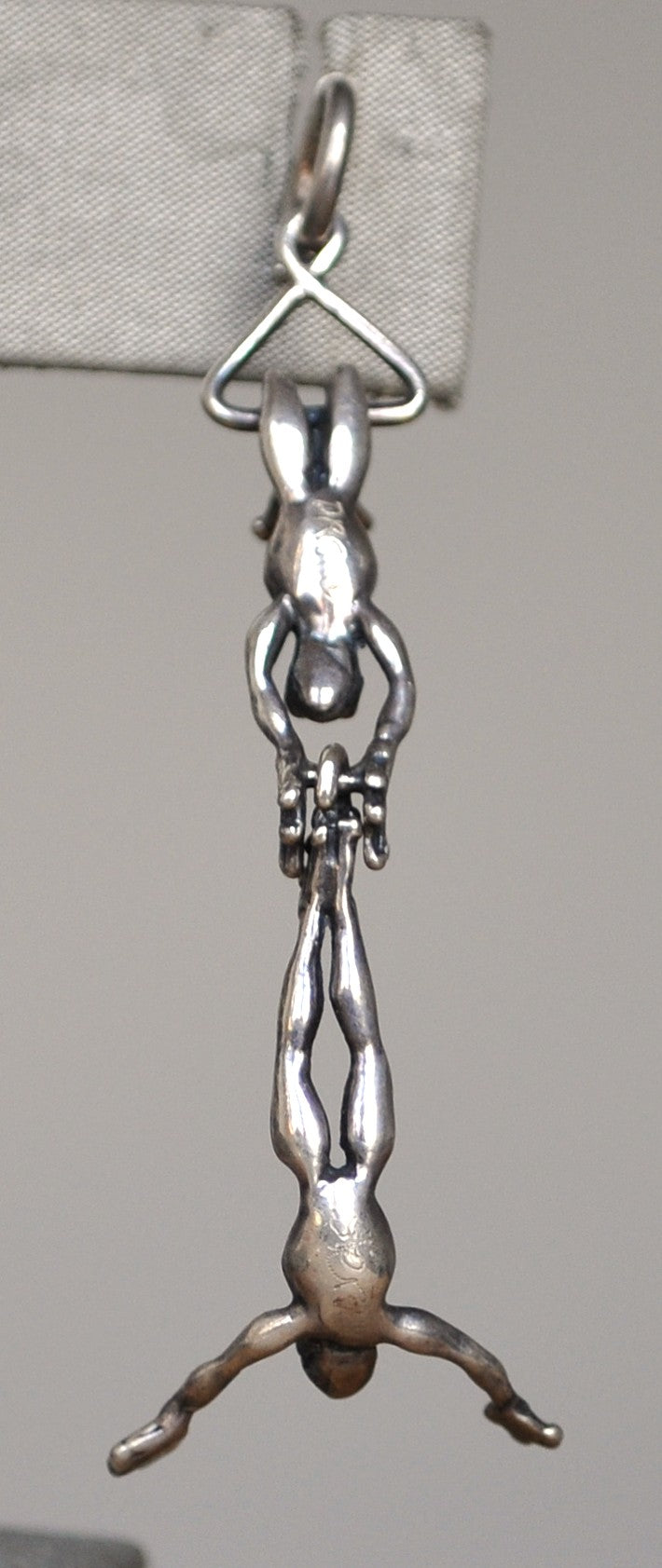 Acrobatic Articulated Amphibians Pendant - Trapeze Frog Circus Charm