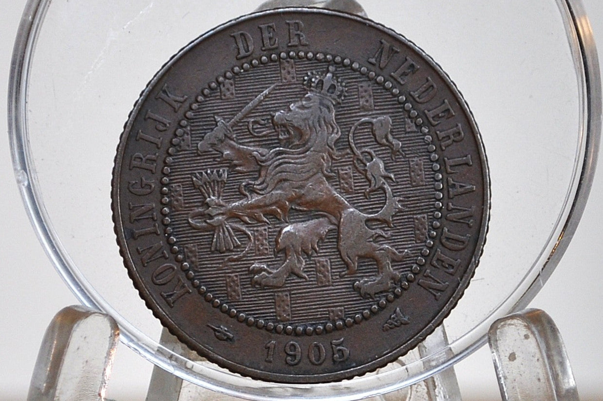 1905 Netherlands 2 1/2 Cent Coin - VF/XF Condition - Queen Wilhelmina - High Grade -