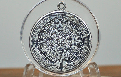 Sterling Silver Mayan Calendar Charm - Stamped and Tested Sterling Silver - Tzolk'in Pendant