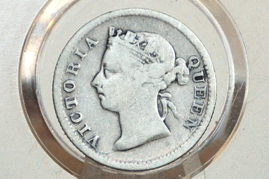 1897 Hong Kong Silver Five Cents - Great Condition - UK Hong-Kong Nickel 1897 - Queen Victoria -