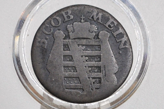 Rare 1808 German States 3 Kreuzer - Duchy of Saxe-Coburg-Saalfeld - Great Condition - Old German Coins - Only 87k Minted -