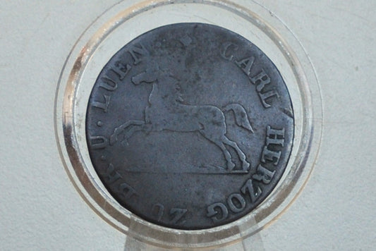 1829 German States 1 Pfennig - Duchy of Brunswick - Great Condition - Charles II -