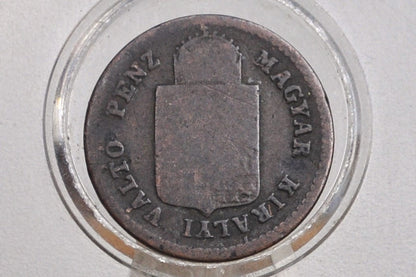 1879 Austria-Hungary 1 Kreuzer - Austrian-Hungarian Empire Coins - Great Condition - Francis Joseph I -