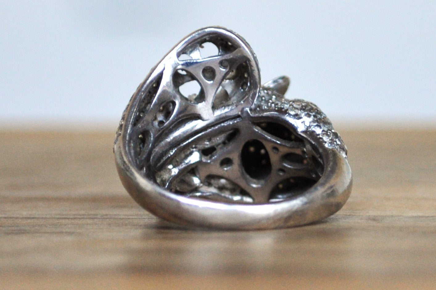 Sterling Silver Emerald Eyed Leopard Ring - Size 7 - Stamped and Tested Sterling Silver - Emerald Jungle Cat Ring