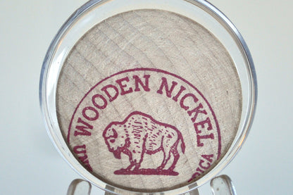 Error Wooden Buffalo Nickel Misprint - Buffalo Wooden Nickel Error Coin - Misprint Wooden Nickel