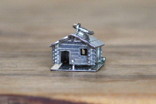 Continental Silver Moveable Cabin Charm - Stamped and Tested 800 Silver - Cauldron Inside Cabin - Witches Cabin - UK Silver