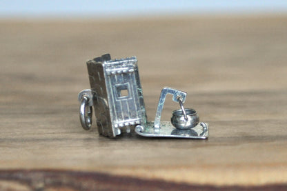 Continental Silver Moveable Cabin Charm - Stamped and Tested 800 Silver - Cauldron Inside Cabin - Witches Cabin - UK Silver
