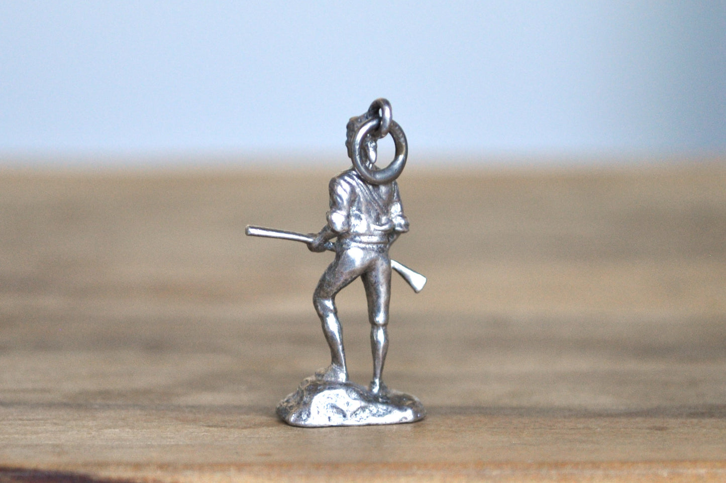 Sterling Silver Danecraft Armed Minute Man Figurine Charm - Tested Sterling Silver - Revolutionary War Charm