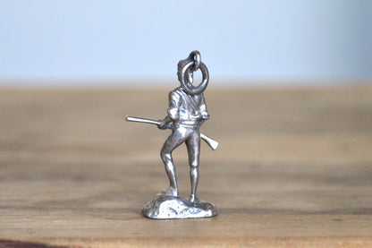 Sterling Silver Danecraft Armed Minute Man Figurine Charm - Tested Sterling Silver - Revolutionary War Charm
