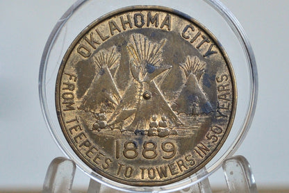 1939 Oklahoma City 50th Anniversary Good Luck Spinner Token - 50th Anniversary Goodluck Token from Oklahoma City
