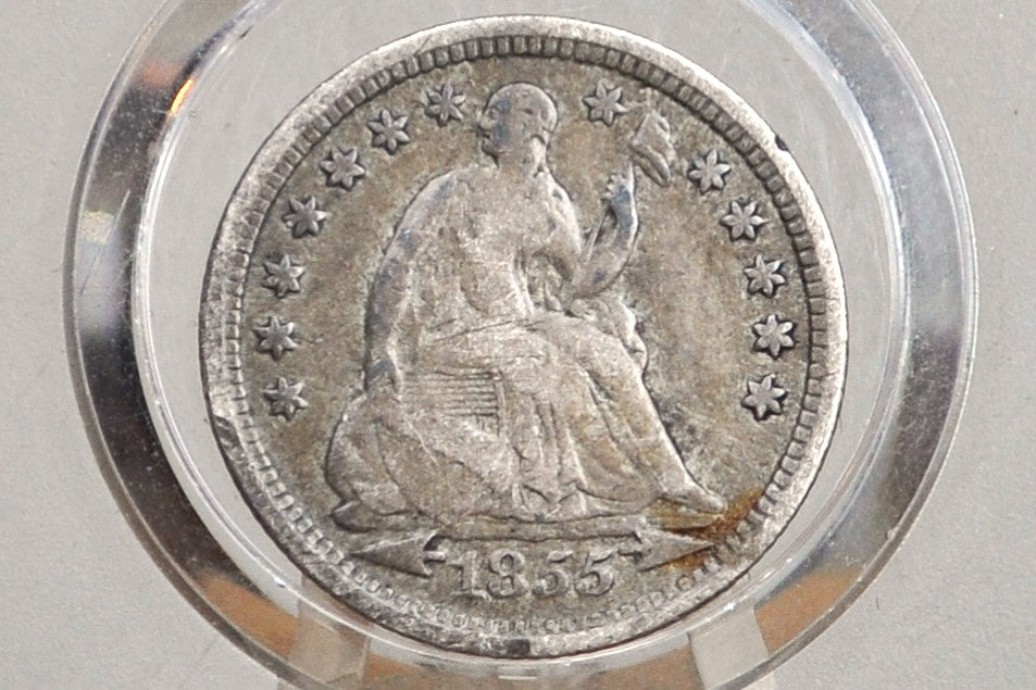 1855 Half Dime - Fine - 1855 Seated Liberty Half Dime - Early American Coin