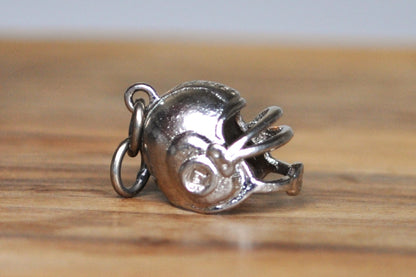 Sterling Silver 1961-64 Football Helmet Charm - Tested Sterling Silver - Vintage 1960s Football Gear Jewelry