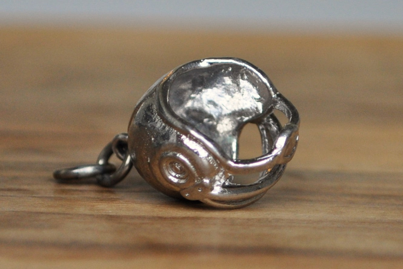 Sterling Silver 1961-64 Football Helmet Charm - Tested Sterling Silver - Vintage 1960s Football Gear Jewelry