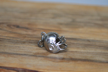 Sterling Silver 1961-64 Football Helmet Charm - Tested Sterling Silver - Vintage 1960s Football Gear Jewelry