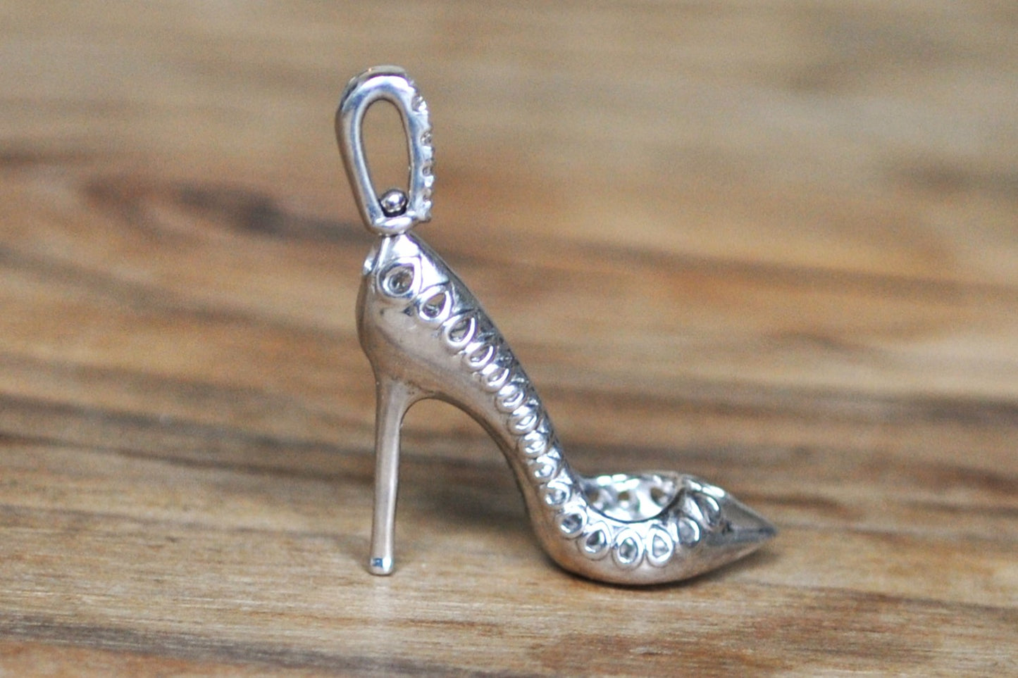 Sterling Silver Diamond Studded Emmy London Kay Jewelers High Heel Charm - Stamped and Tested Sterling Silver - Emmy London Kay Jewelers Collaboration