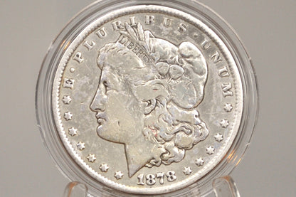 1878 CC Morgan Silver Dollar - VG+ Details, Cleaned - Carson City Mint, 1878-CC Morgan Dollar 1878CC Key Date, Affordable 78CC