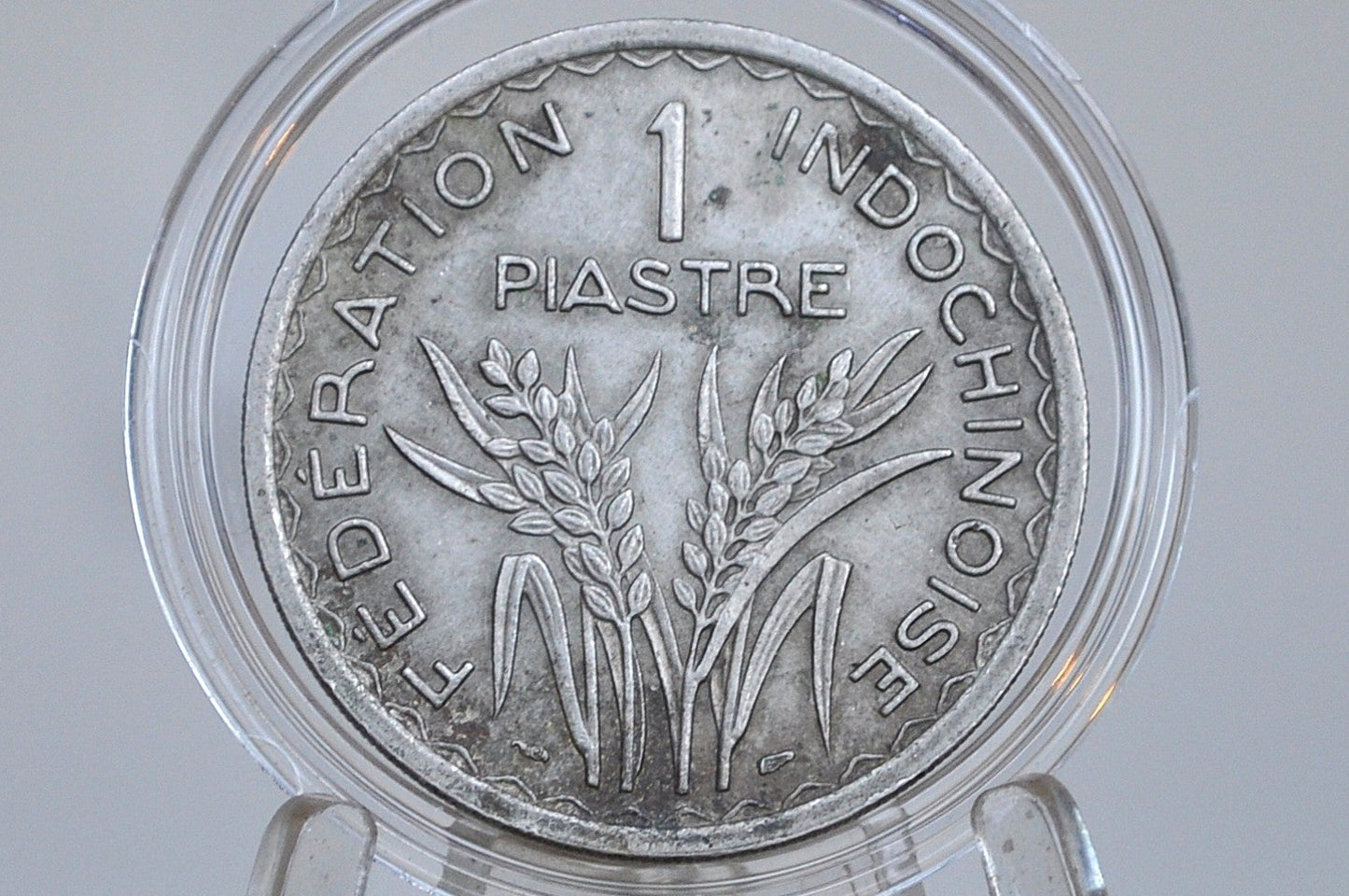 Rare 1947 French Indo-China 1 Piastre - AU Grade / Condition, Only 250k Minted - Indo-Chine Francaise 1947 -