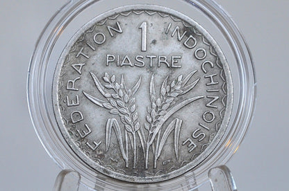 Rare 1947 French Indo-China 1 Piastre - AU Grade / Condition, Only 250k Minted - Indo-Chine Francaise 1947 -