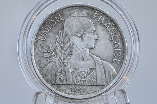 Rare 1947 French Indo-China 1 Piastre - AU Grade / Condition, Only 250k Minted - Indo-Chine Francaise 1947 -