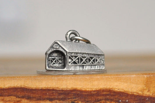 Cool Pewter New Hampshire Bridge Charm - Old Wooden Bridge Charm - New England Bridge Charm