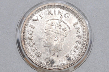 Silver India One Half Rupee 1945 - XF+ Condition, Beautiful Coin - 1945 British Issue India 1/2 Rupee - High Grade, Great Coin -