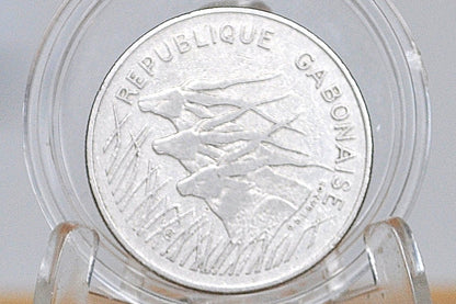 Rare 1972 Gabon 100 Francs - Great Condition - Eland Antelope Obverse - Animal Coins - Unique African Coins -