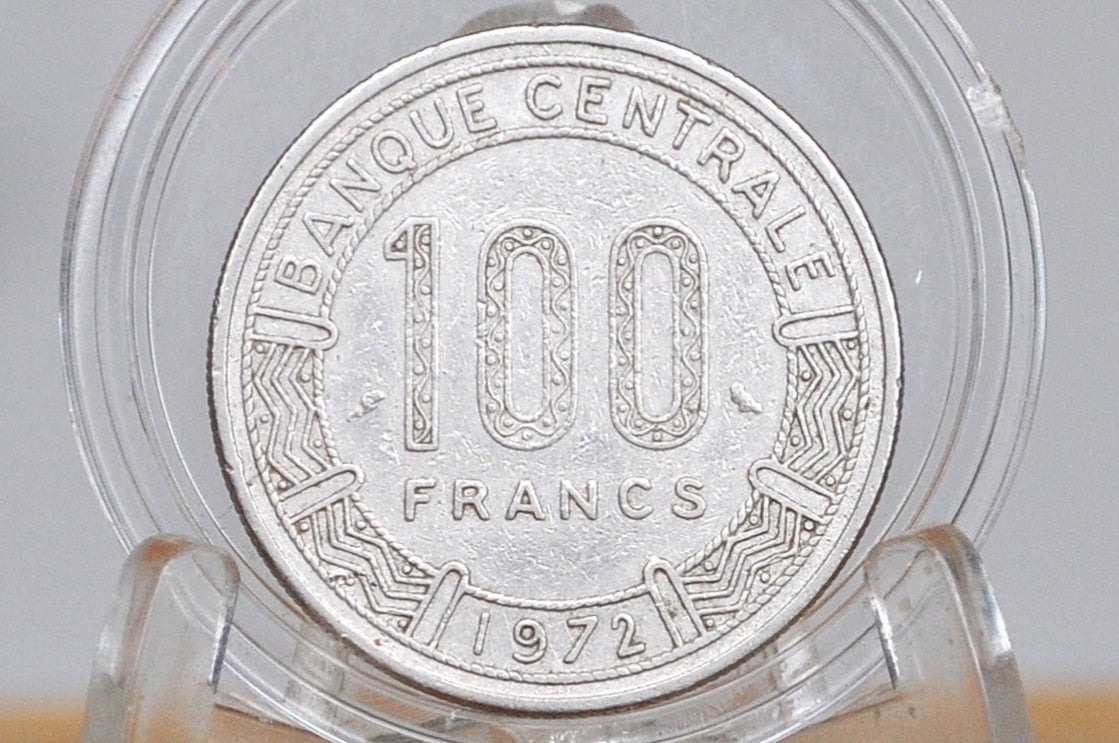Rare 1972 Gabon 100 Francs - Great Condition - Eland Antelope Obverse - Animal Coins - Unique African Coins -