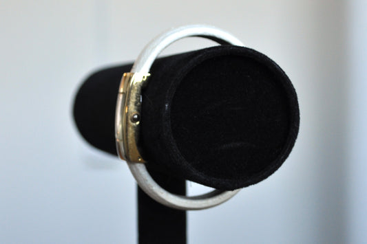 Beautiful Gold Tone and White Cuff Persona Analog Watch - Expandable Watch - Stainless Steel Watch - Working!