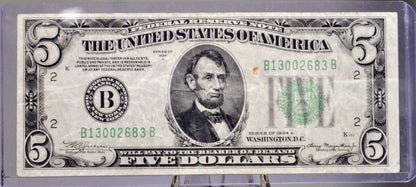 1934-A Federal Reserve 5 Dollar Note - Choice of Grade and Bank Issue - 1934 A US Five Dollar Bill - Fr.1957A Fr.1957B Fr.1957C