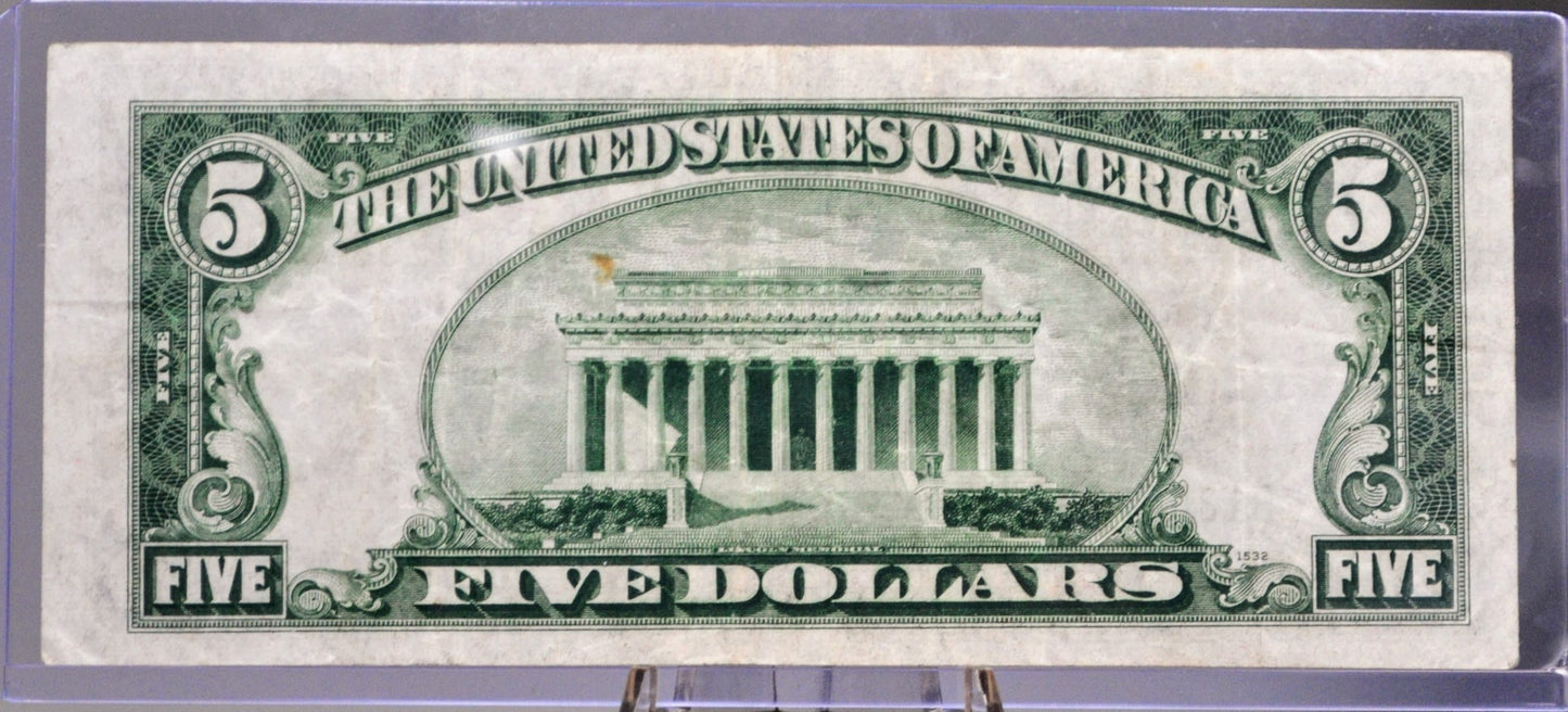 1934-A Federal Reserve 5 Dollar Note - Choice of Grade and Bank Issue - 1934 A US Five Dollar Bill - Fr.1957A Fr.1957B Fr.1957C