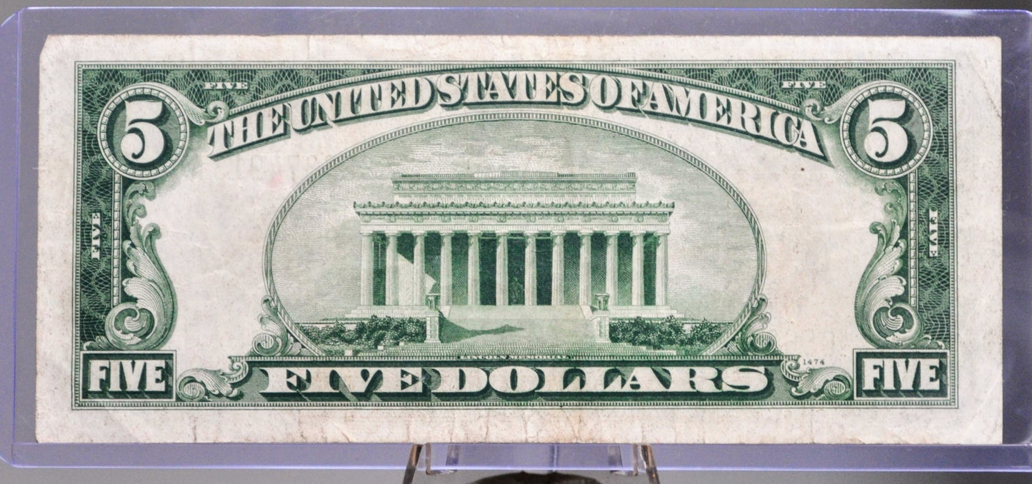 1934-A Federal Reserve 5 Dollar Note - Choice of Grade and Bank Issue - 1934 A US Five Dollar Bill - Fr.1957A Fr.1957B Fr.1957C