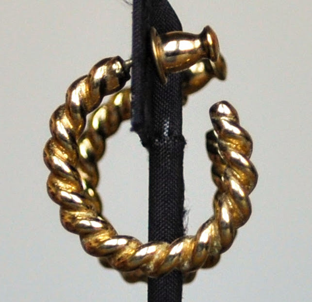 Stunning Monet Goldtone Twisted Hoop Earrings - Small Pierced Hoop Earrings - Vintage Monet Signed Braided Hoop Earrings