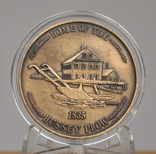 1981 North Berwick, Maine 150th Bronze Medallion - Home of the Hussey Plow Maine Anniversary Medal