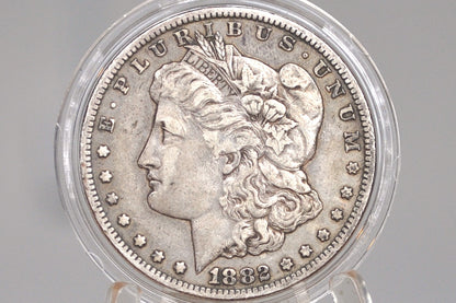 1882 CC Morgan Silver Dollar - XF - Carson City Mint 1882CC Morgan Dollar 1882CC, Rarer Date, Authentic