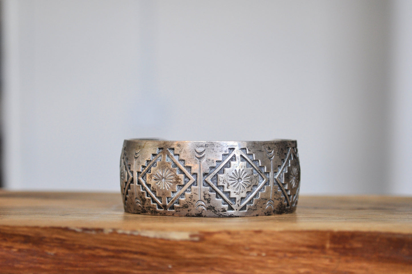 Vintage Navajo Sterling Silver Cuff Bracelet – Signed MEB, Native American Jewelry