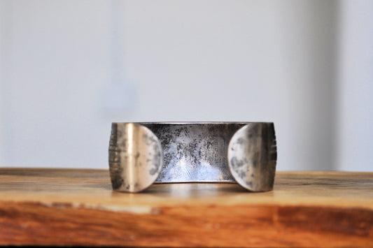 Vintage Navajo Sterling Silver Cuff Bracelet – Signed MEB, Native American Jewelry