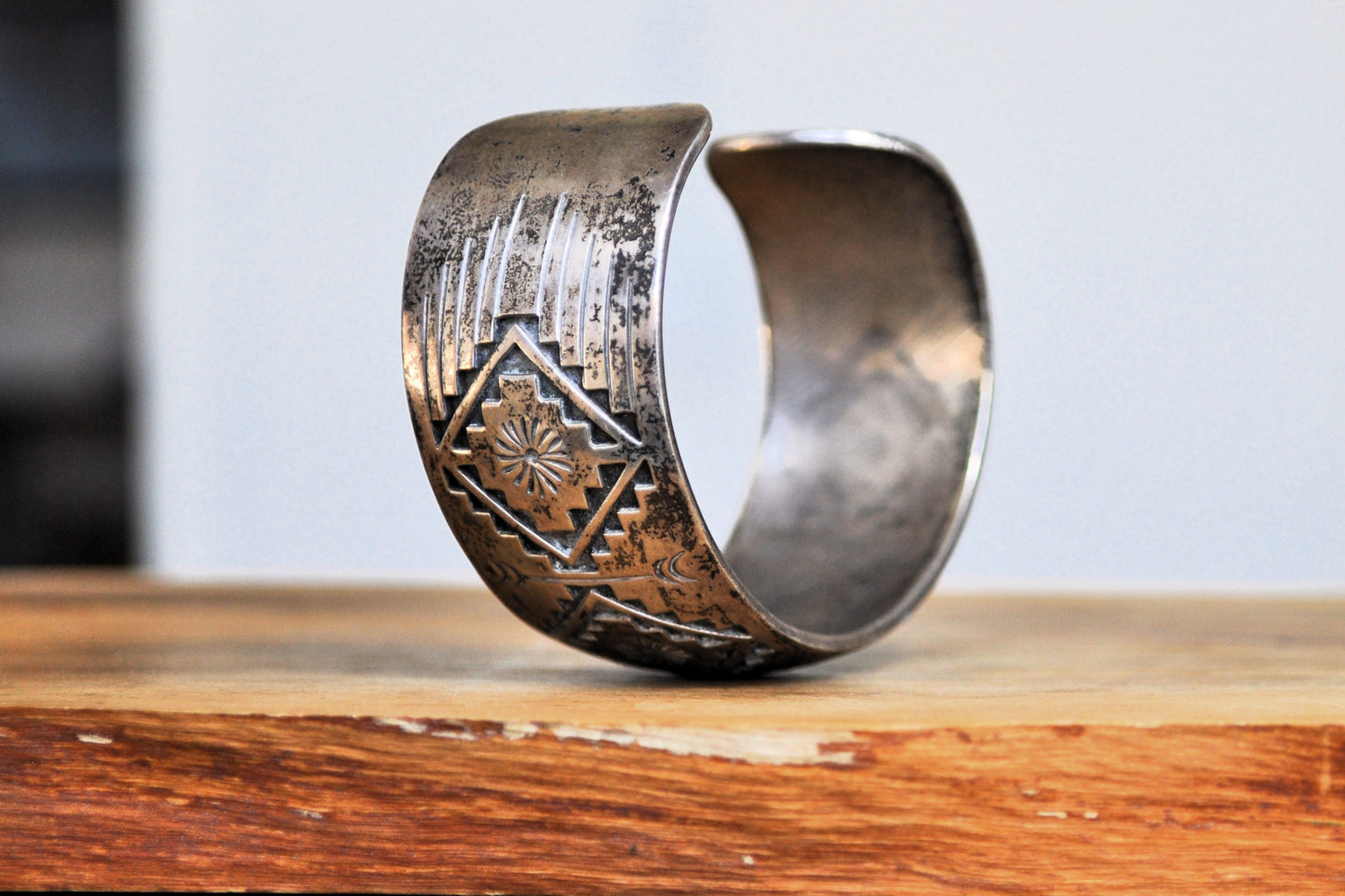 Vintage Navajo Sterling Silver Cuff Bracelet – Signed MEB, Native American Jewelry