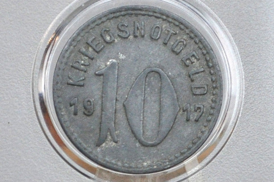 Rarer 1917 Speyer 10 Pfennig  - Great Condition - Notgeld Emergency Coinage - German Weimar Republic -