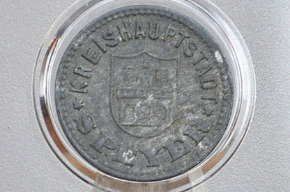 Rarer 1917 Speyer 10 Pfennig  - Great Condition - Notgeld Emergency Coinage - German Weimar Republic -