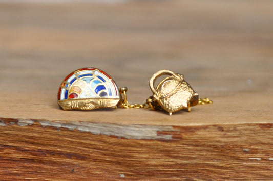 12KT Gold Filled International Order of the Rainbow For Girls Charm Pin - International Order of the Rainbow Charm - Masonic Girls Youth Charm Pin