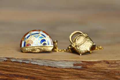 12KT Gold Filled International Order of the Rainbow For Girls Charm Pin - International Order of the Rainbow Charm - Masonic Girls Youth Charm Pin