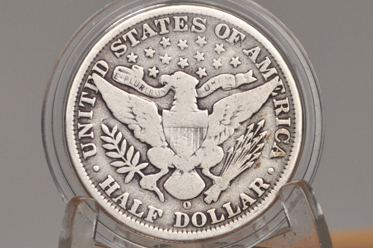 1907-O Barber Silver Half Dollar - VG (Very Good) Condition - Denver Mint - 1907 Silver Half Dollar - 1907O Half Dollar 1907 Barber - New Orleans