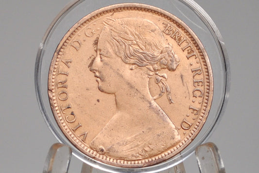 1862 Great Britain One Penny - XF Details, Cleaned - UK Penny 1862 England 1 Cent - Queen Victoria - Bronze, Great Detail