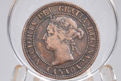 1890 Canadian Cent - Better Date, VF Grade / Condition - Queen Victoria - One Cent Canada 1890 Large Cent - Canada 1890 One Cent