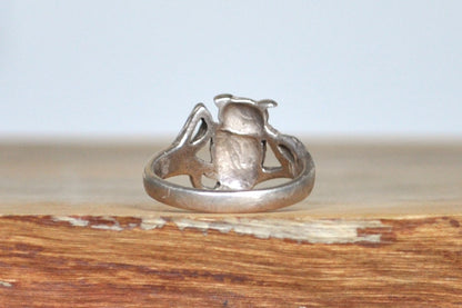 Sterling Silver Owl Charm - Size 7 - Stamped and Tested Sterling Silver - Ring of Wisdom - Athena's Ring